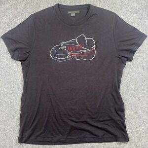French Connection Sneaker Graphic T-Shirt XL Black Embroidered Cotton Tee